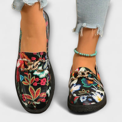 Lily - Elegant Floral Loafers
