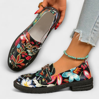 Lily - Elegant Floral Loafers
