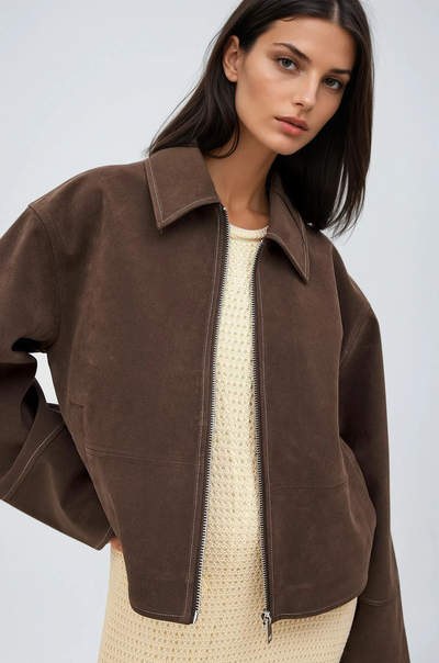 VALIRA Faux Suede Zip Jacket