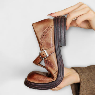 Emilia - Leather Mary Janes